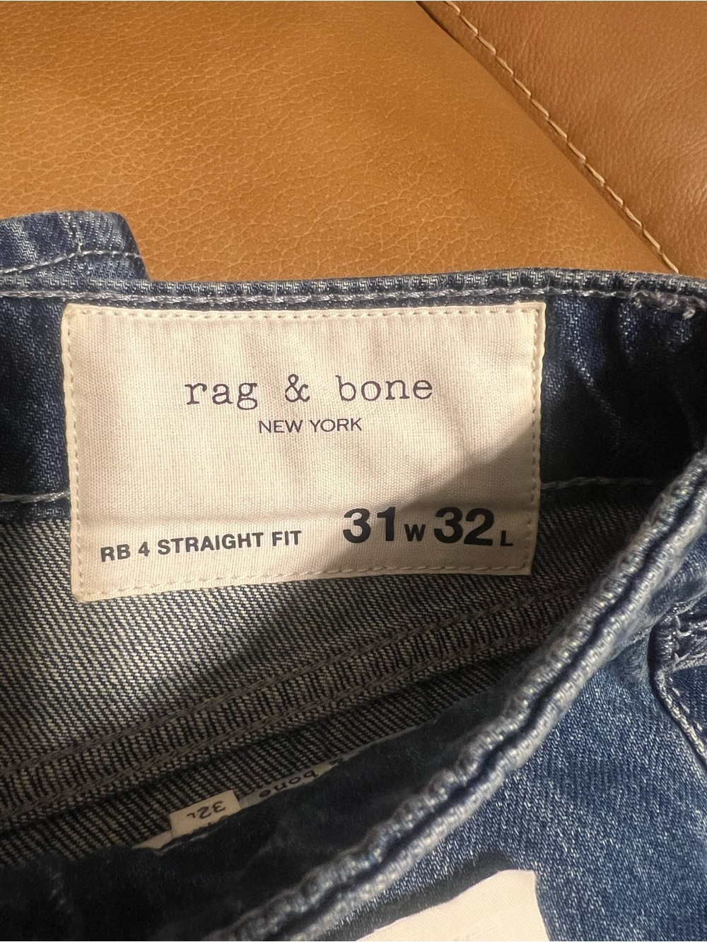 rag & bone Straight Leg Jeans in Deep Blue Denim - Picture 4 of 6